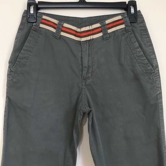 Vintage Uright Mid Rise Olive Green Cropped Straight leg Causal Capris Pants - Picture 3 of 12